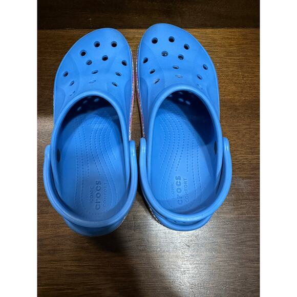 Crocs Bayaband Chevron Band Clog Powder Blue Women 9 Comfort Retro Y2K Grunge - Picture 6 of 8